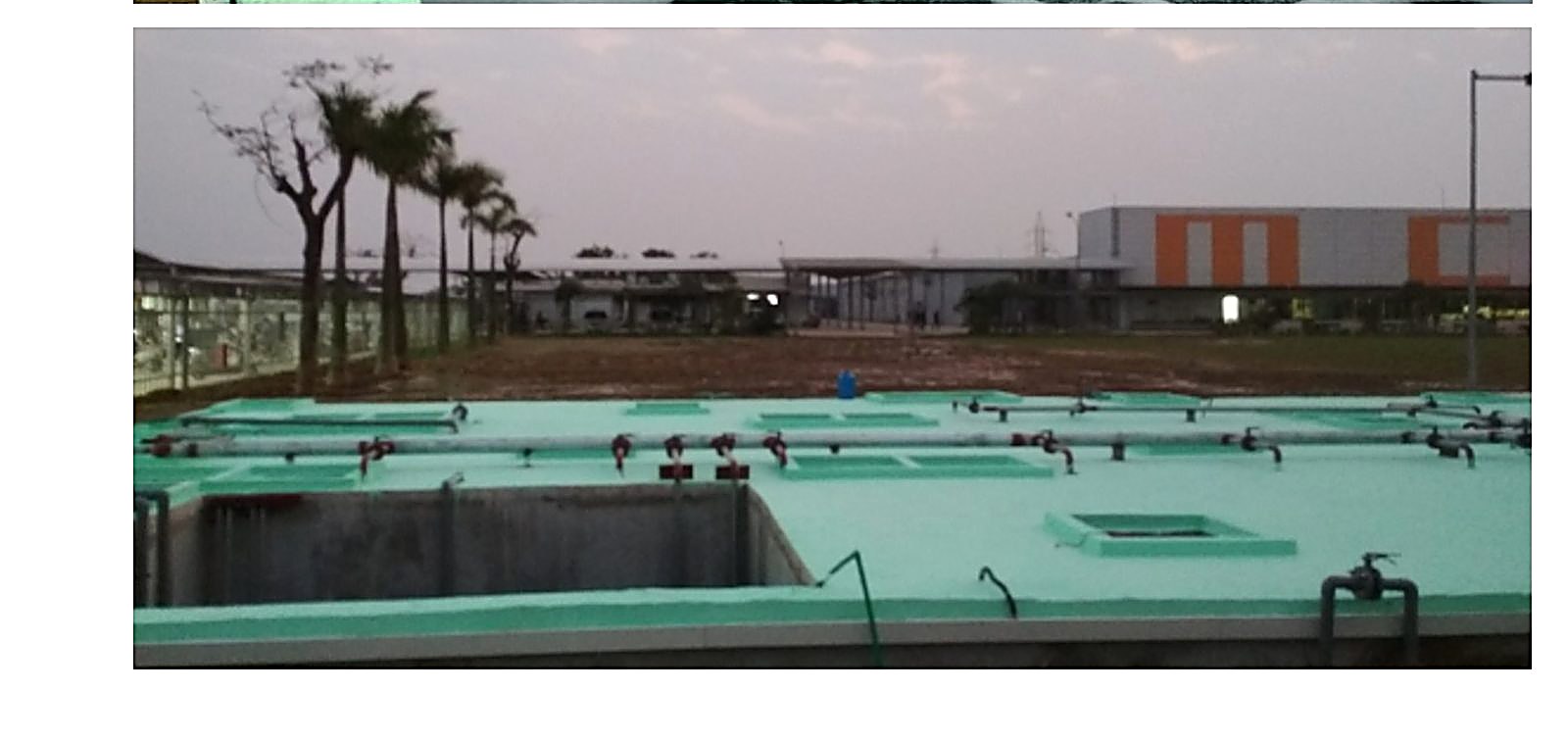 Toàn cảnh bể xử lý nước thải sinh hoạt tại nhà máy Goertek Vina